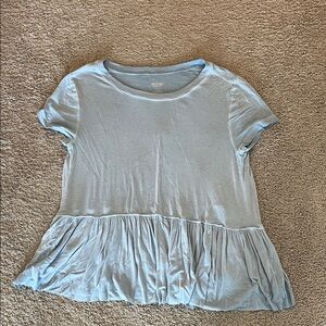 Mossimo Supply Co. Short Sleeve Peplum Tee in Light Blue